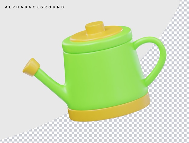 Ilustración de representación de iconos de riego de manantial en 3D