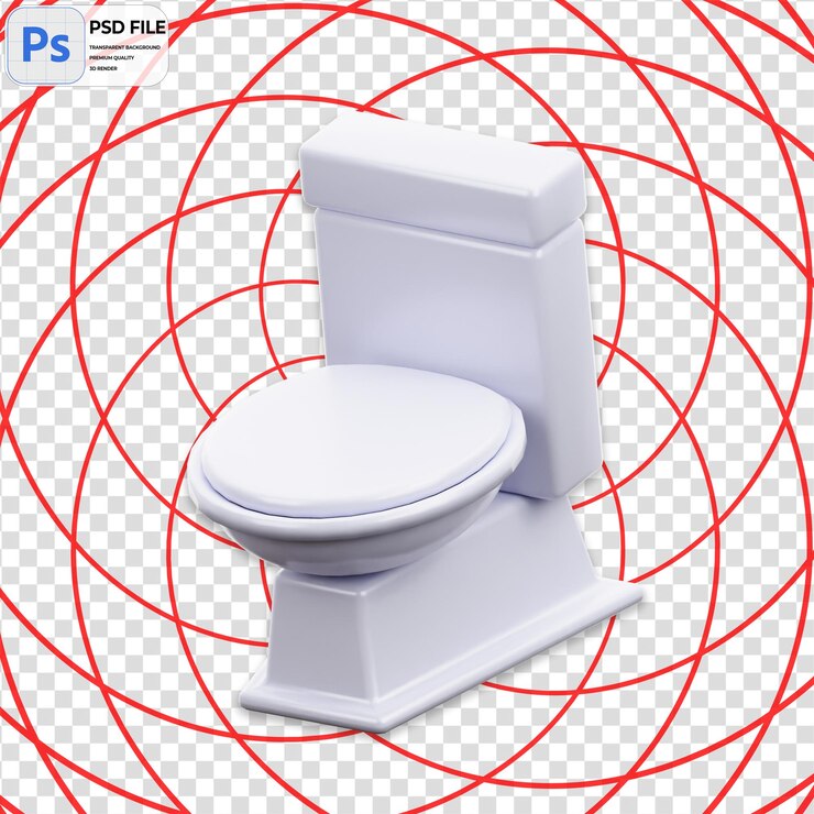 PSD ilustración de representación de inodoro 3d icono aislado png