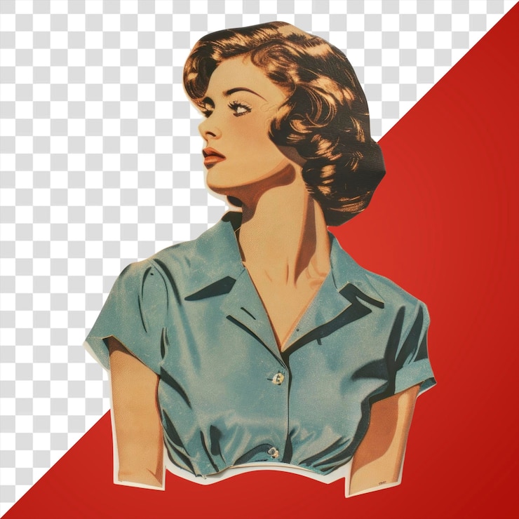 PSD ilustración de retrato de una mujer de png