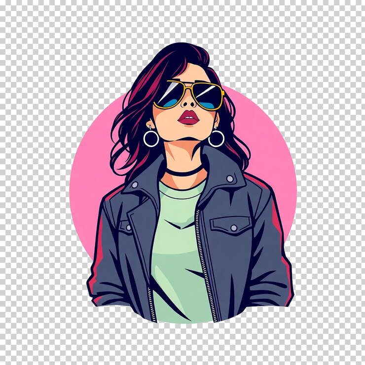 PSD ilustración retro de la chica del hip hop para el diseño de camisetas png