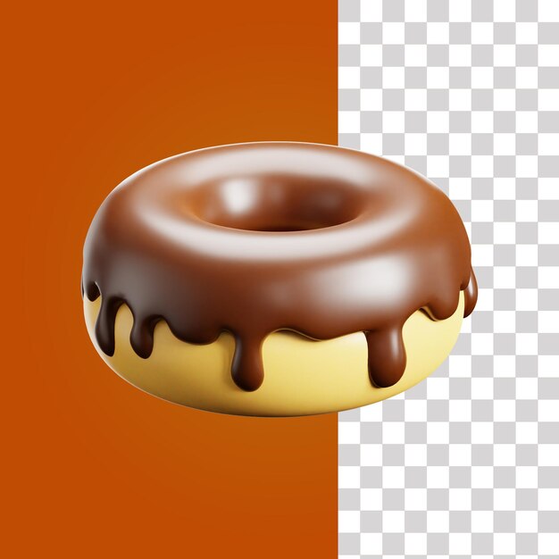 PSD ilustración de rosquillas de chocolate en 3d