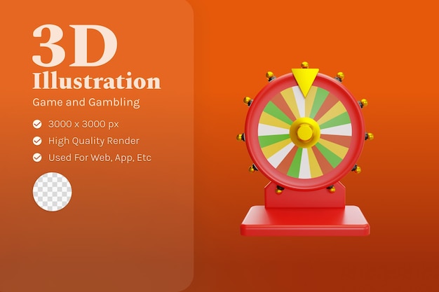 Ilustración de la rueda de la fortuna 3d