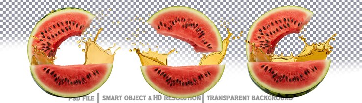 PSD ilustración de salpicaduras de sandía