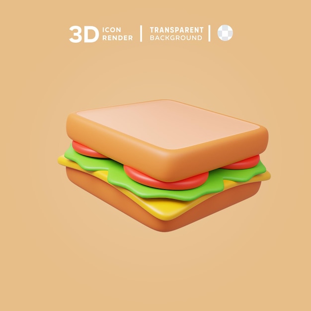 PSD ilustración del sándwich de íconos 3d