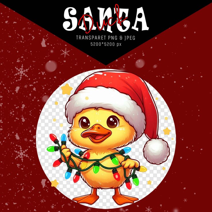 PSD ilustración de santa del pato de navidad transparente de moda clipart transparente en png
