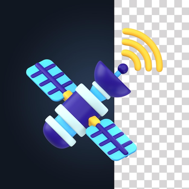 Ilustración de satélite de red 3D