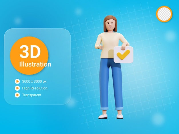 Ilustración de la señal aprobada en 3d