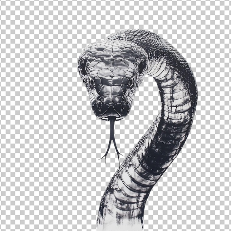 PSD ilustración de serpiente diseño de reptil vector animal vida silvestre serpiente naturaleza negra silvestre
