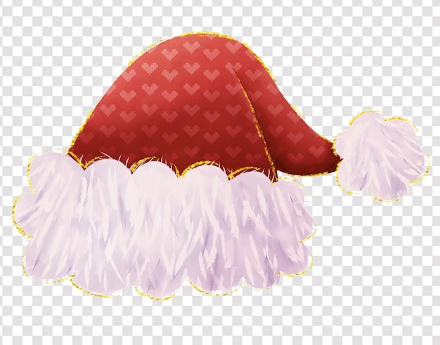 PSD ilustración del sombrero de navidad de papá noel