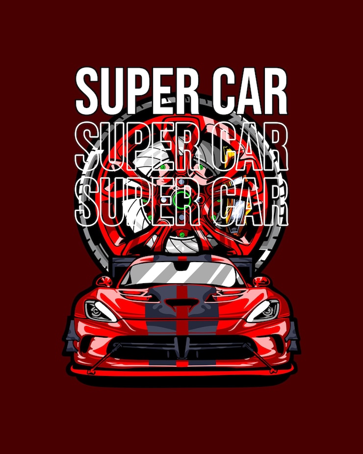 PSD ilustración de super car