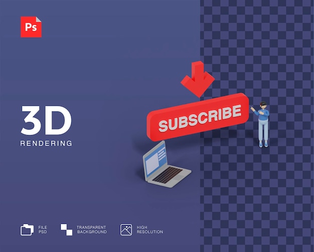 Ilustración de suscripción 3d