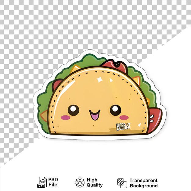 PSD ilustración de tacos bonitos estilo de dibujos animados en fondo transparente