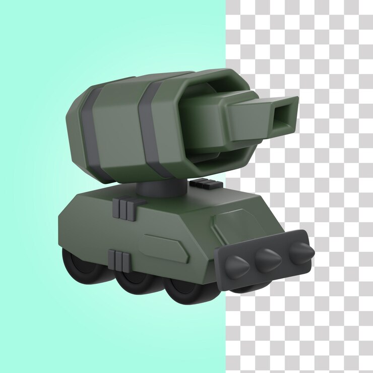 PSD ilustración de tanque militar 3d 5