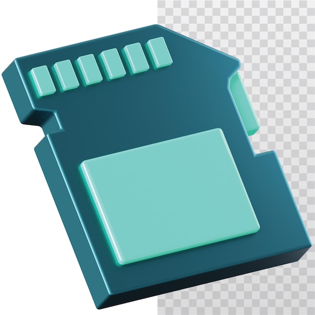 Ilustración de la tarjeta SD con icono 3D