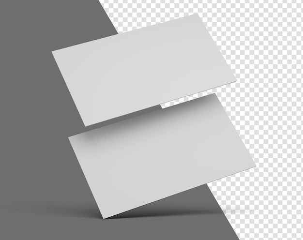 Ilustración de tarjeta de visita en blanco realista para maqueta 3d render