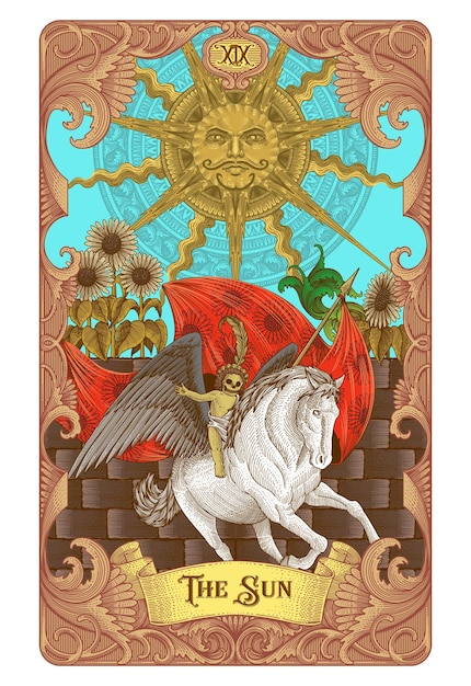 PSD la ilustración del tarot del sol