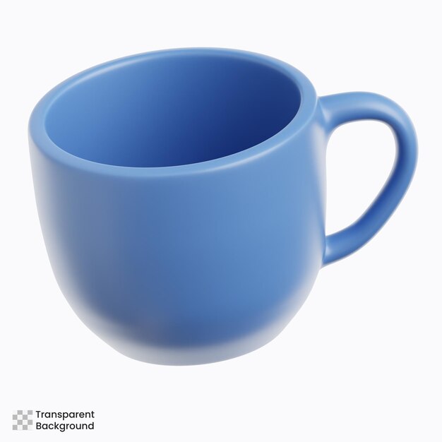 Ilustración de la taza de vidrio en 3D