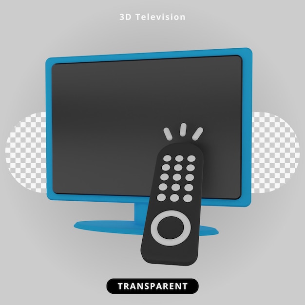 PSD ilustración de televisión de renderizado 3d