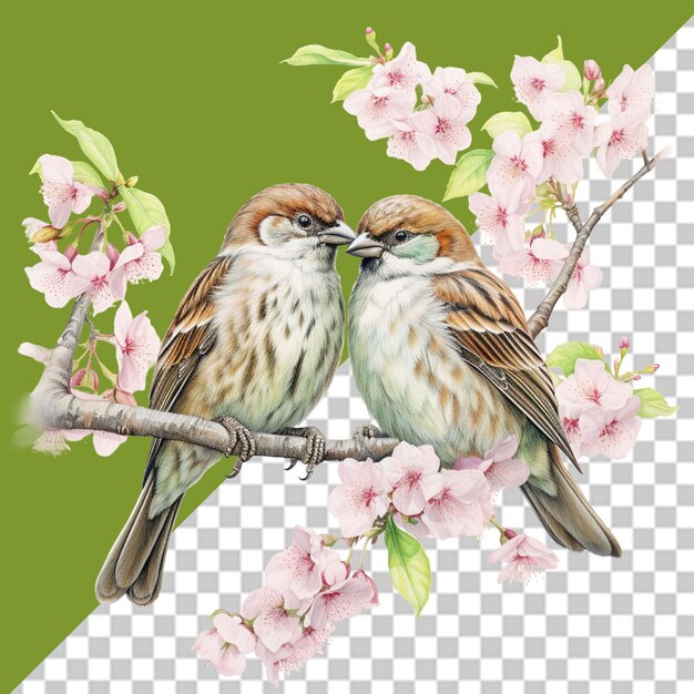 PSD ilustración de la temporada de primavera en png