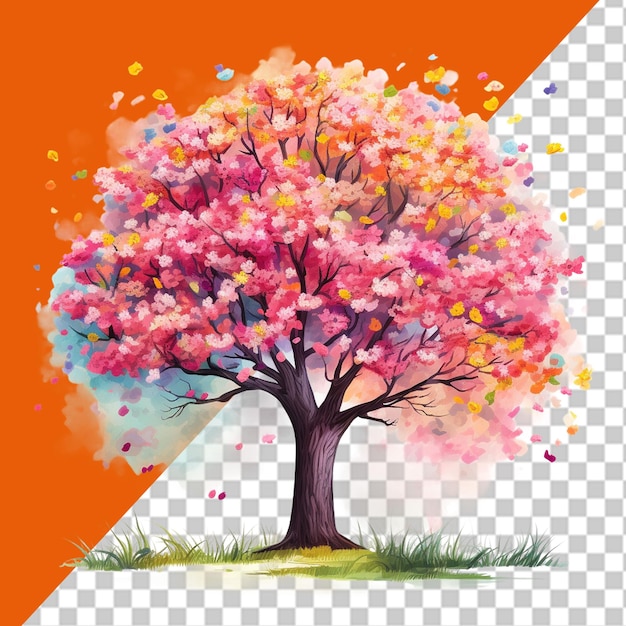 PSD ilustración de la temporada de primavera en png