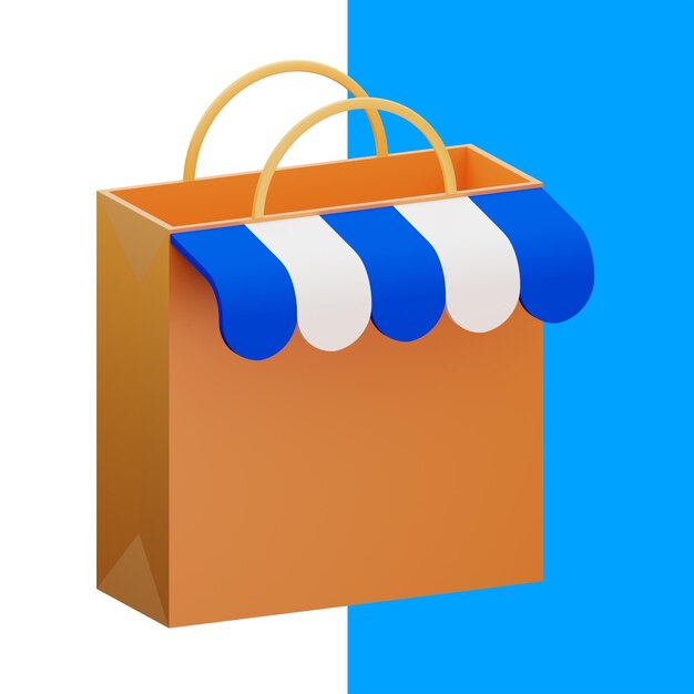 Ilustración tienda en línea icono 3D