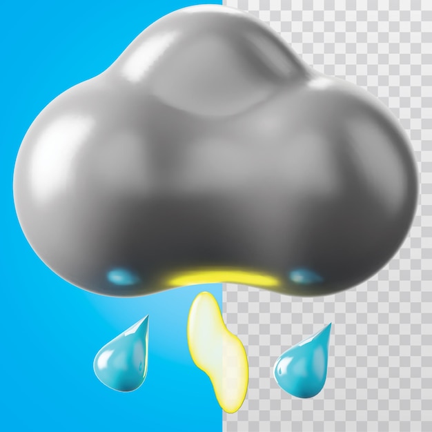 PSD ilustración de la tormenta de íconos en 3d