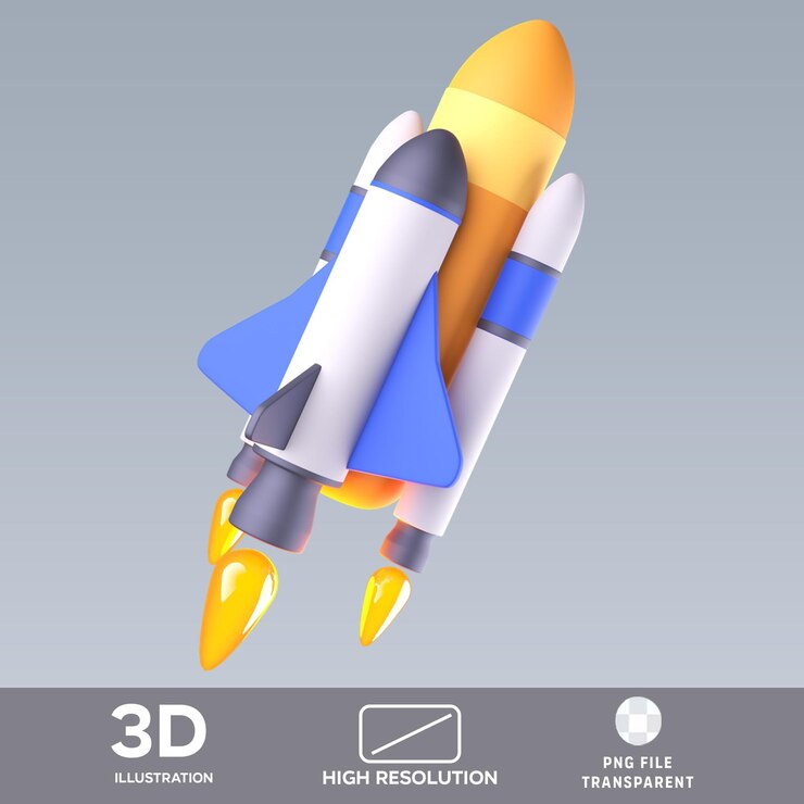 PSD ilustración del transbordador espacial psd en 3d