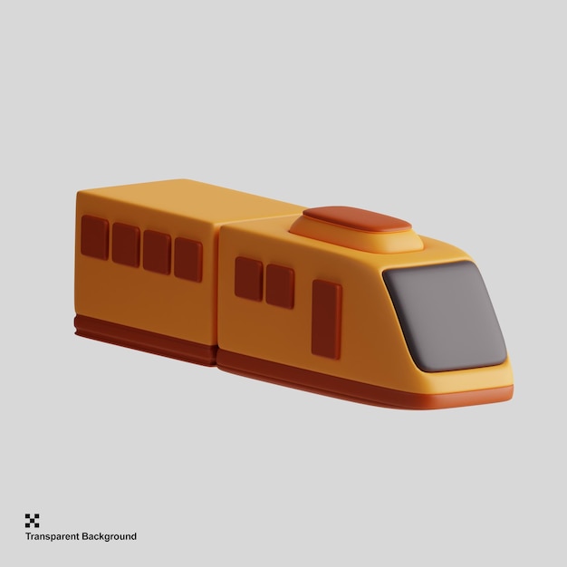 PSD ilustración de tren de renderizado 3d