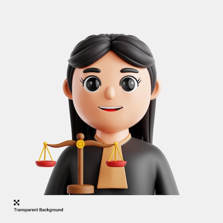 PSD ilustración tridimensional de un abogado con conocimientos que ofrece asesoramiento legal