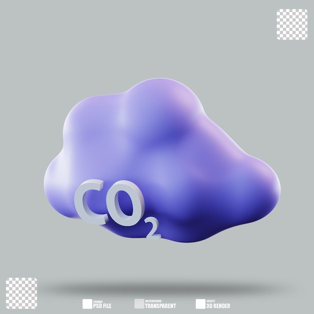 Ilustración tridimensional CO2 2