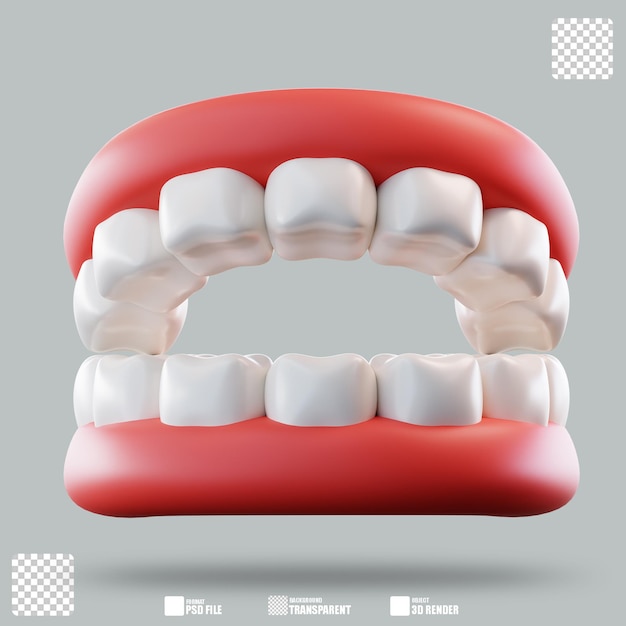 Ilustración tridimensional de los dientes 2