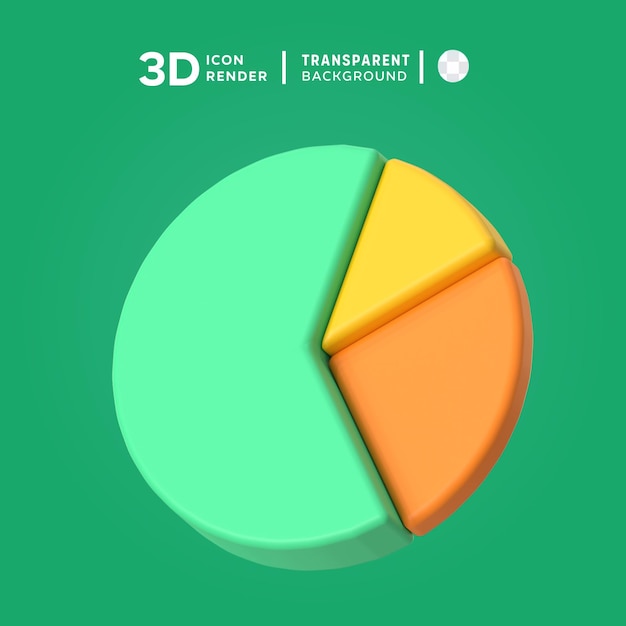 PSD ilustración tridimensional del gráfico de la torta psd