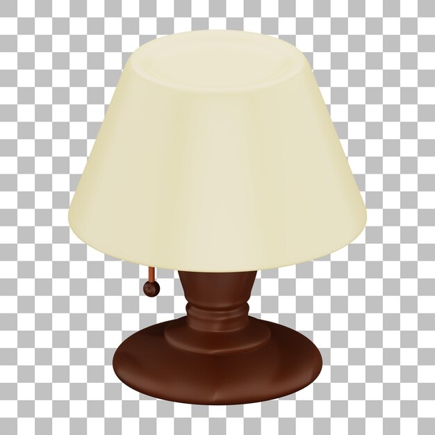 Ilustración tridimensional de la lámpara de mesa