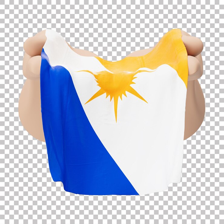 PSD ilustración tridimensional de manos sosteniendo la bandera de tocantins, un estado brasileño que simboliza la solidaridad