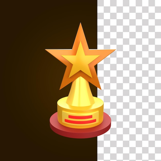 Ilustración de trofeo estrella 3D
