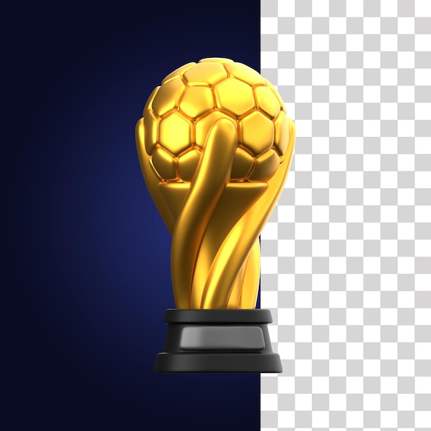 Ilustración de trofeo de fútbol 3D
