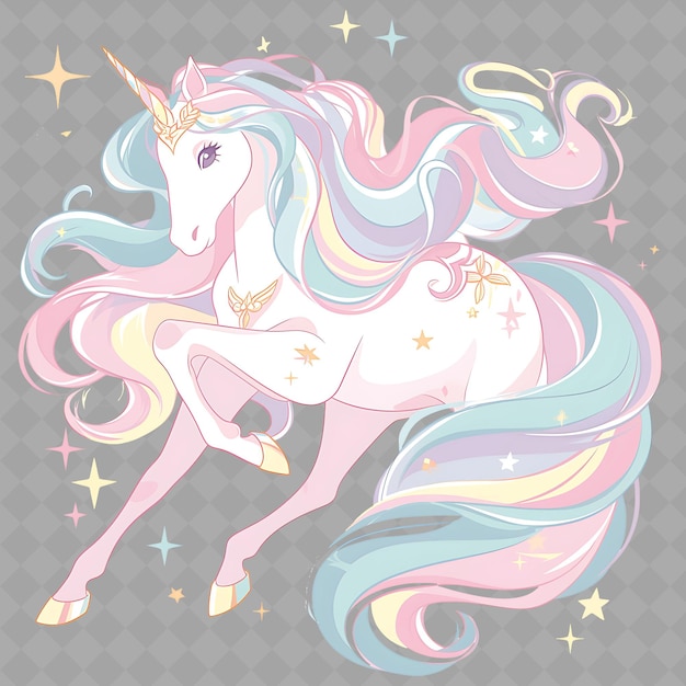 PSD una ilustración de un unicornio con una estrella en él