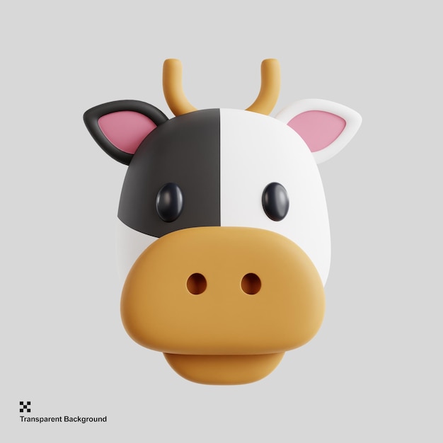 PSD ilustración de vaca 3d