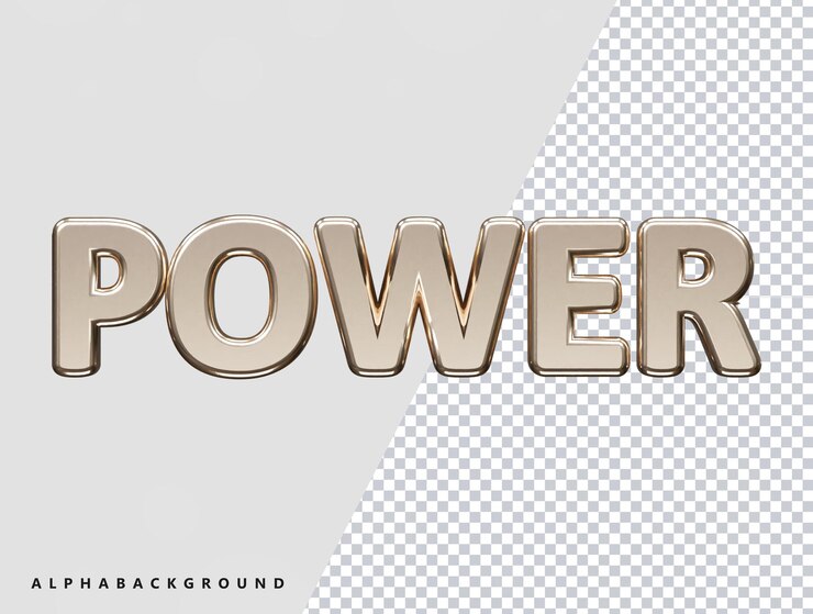 PSD ilustración de vector de efecto de texto de potencia 3d