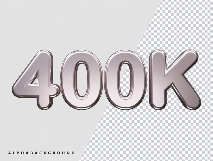 PSD ilustración de vector de efecto de texto de seguidor de 400k