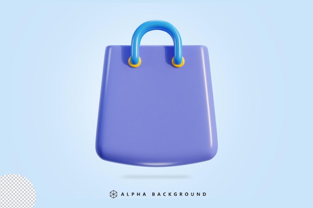 Ilustración de vector de icono 3d de bolsa de compras