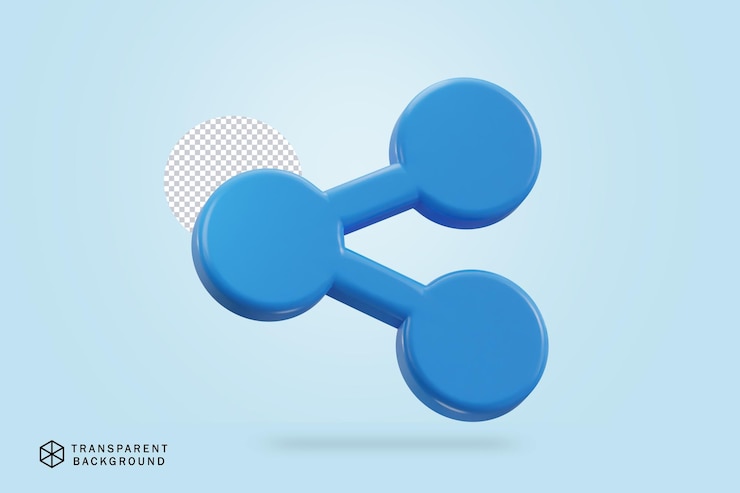 PSD ilustración de vector de icono de compartir 3d