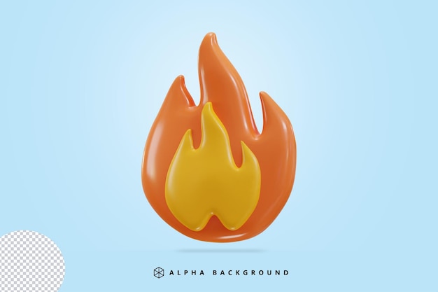 Ilustración de vector de icono de fuego 3d