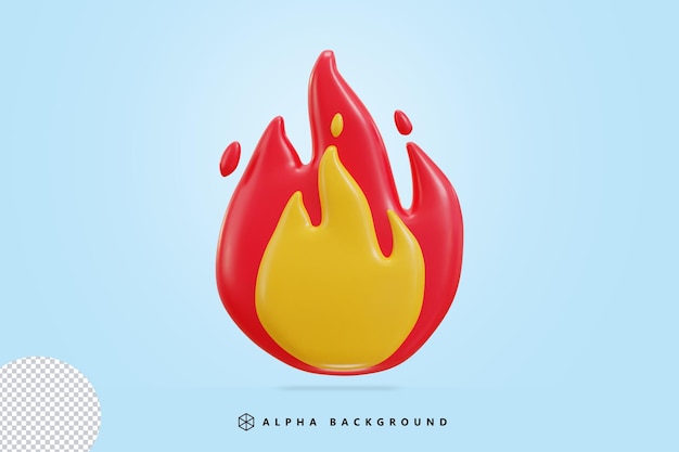Ilustración de vector de icono de fuego 3d