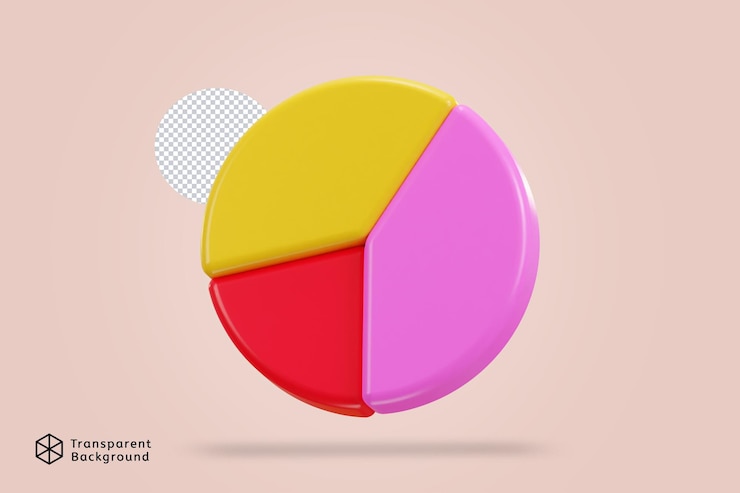 PSD ilustración de vector de icono de gráfico circular 3d