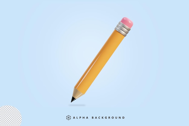 Ilustración de vector de icono de lápiz 3d