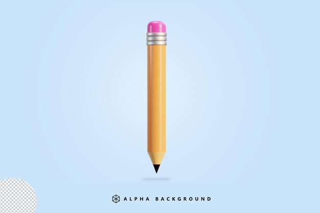 Ilustración de vector de icono de lápiz 3d