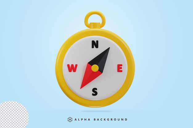 Ilustración de vector de icono de navegación de brújula 3d