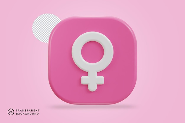 PSD ilustración de vector de icono de símbolo femenino 3d