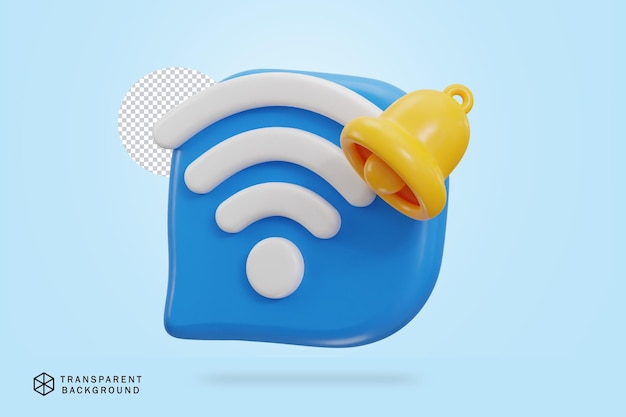 PSD ilustración de vector de icono wifi 3d